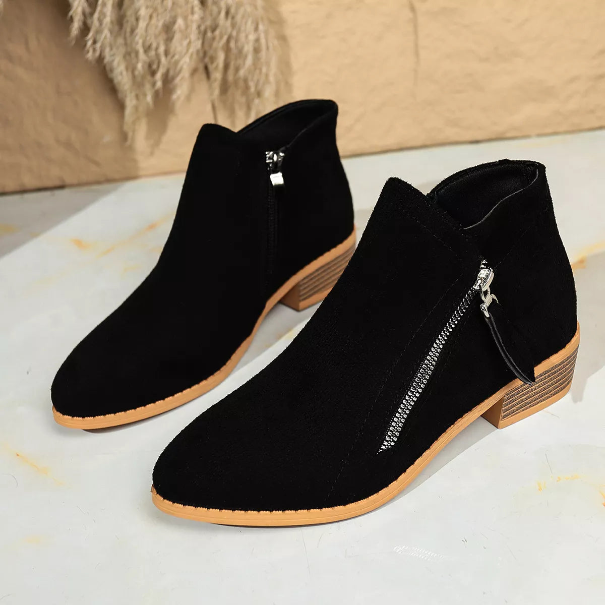 Modern Finesse Gallery Suede Point-Toe Low-Heel Boots - product view 3