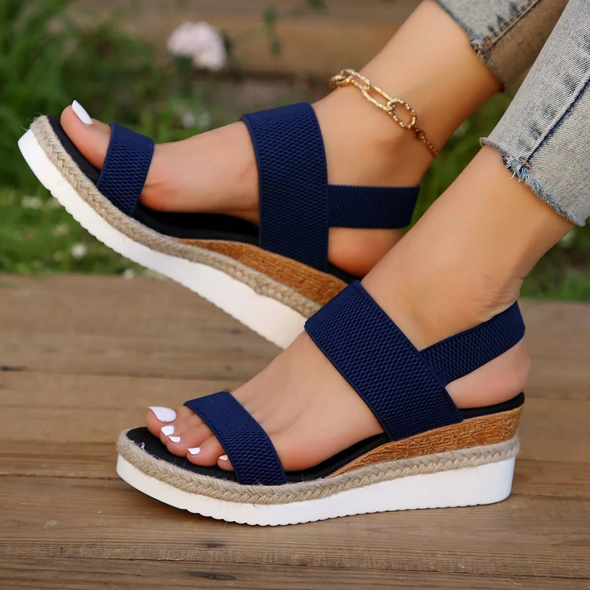 Modern Finesse Anya Open-Toe Wedge Sandals