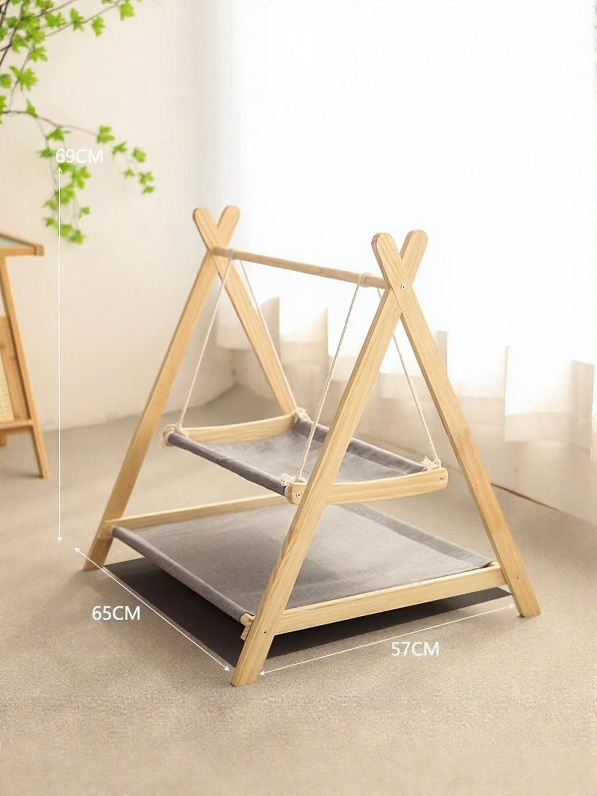 HOF Solace Wooden Triangle Cat Hammock