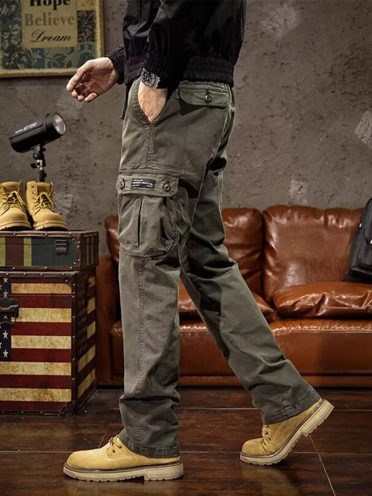 Modern Finesse Atlas Men's Multi-Pocket Cargo Pants — Extended Sizes