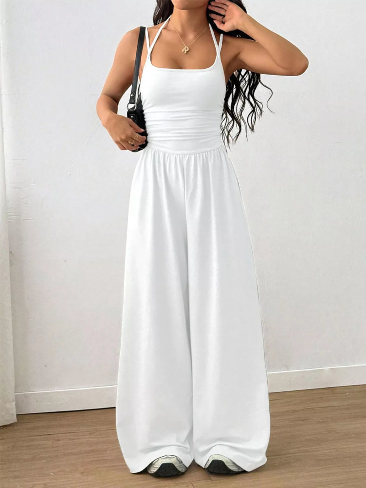 Modern Finesse Brielle Spaghetti Strap Wide-Leg Jumpsuit