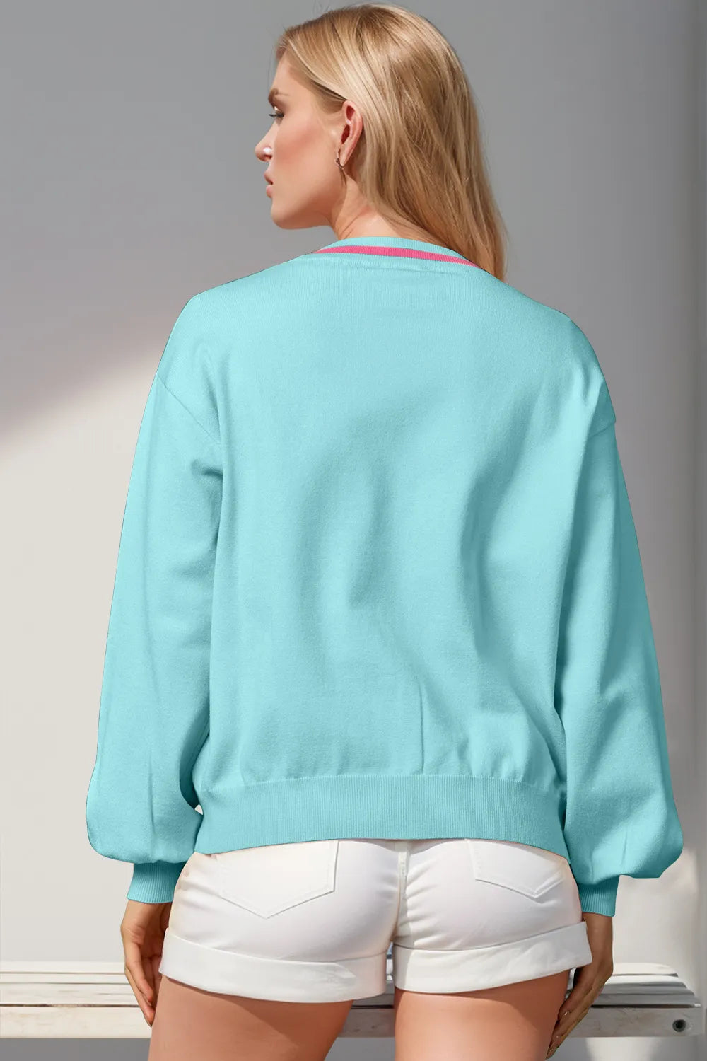 Modern Finesse Nutcracker Sequin Bow Cardigan by Double Take