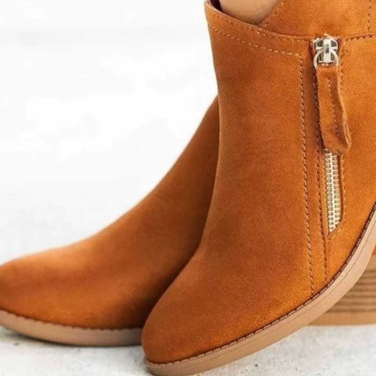 Modern Finesse City Block Round-Toe Low-Heel Boots