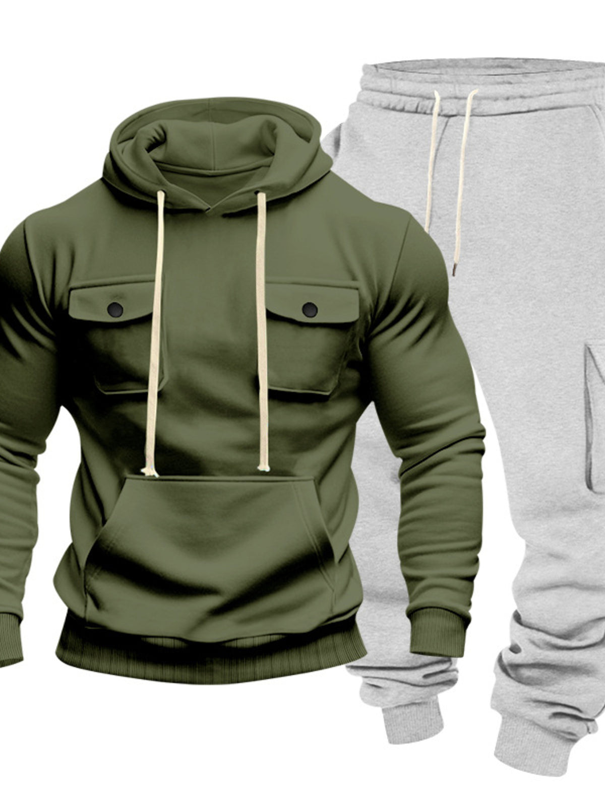 Modern Finesse Rest Mode Hoodie & Sweatpants Set - Men's Plus Size