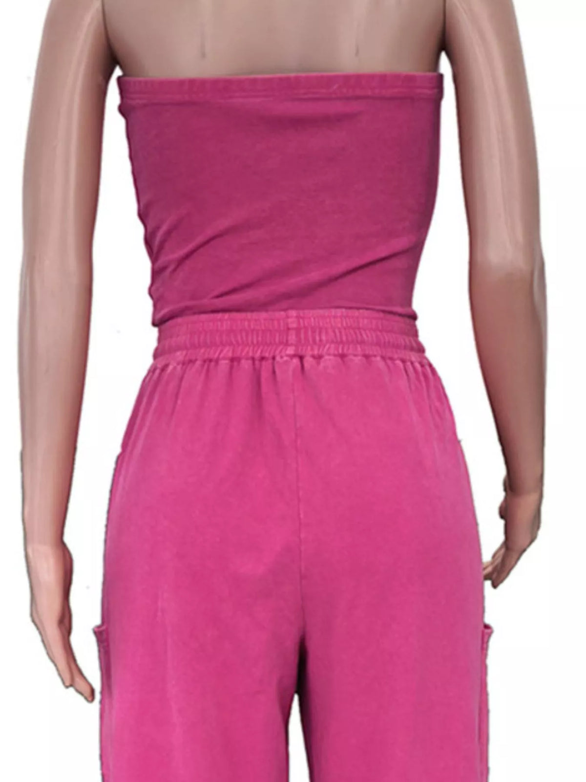 Modern Finesse Remy Drawstring Strapless Wide-Leg Jumpsuit