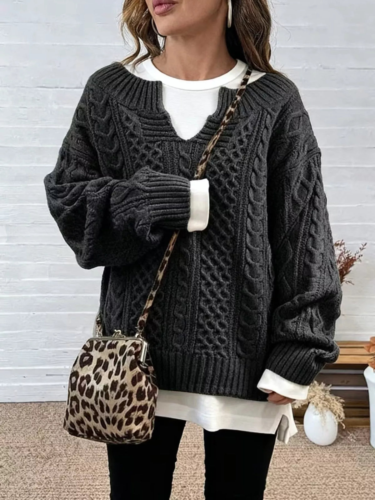 Modern Finesse Heritage Cable-Knit Sweater