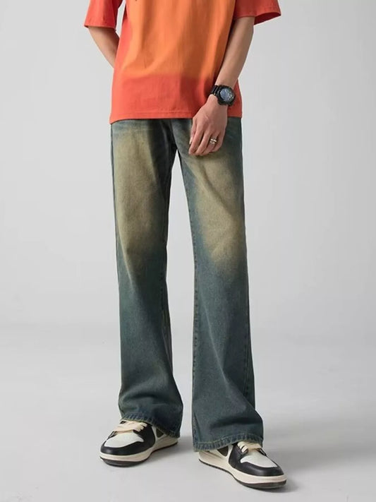 Modern Finesse Nash Men's Vintage Wash Wide-Leg Jeans — Extended Sizes