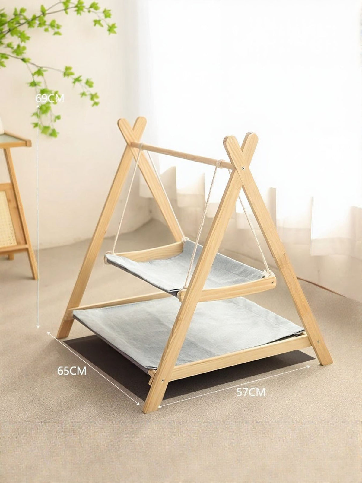 HOF Solace Wooden Triangle Cat Hammock
