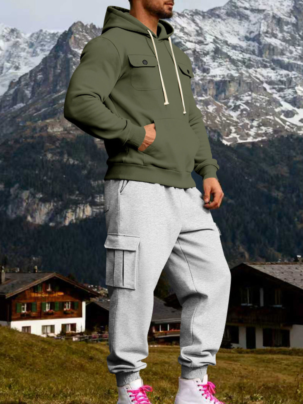 Modern Finesse Rest Mode Hoodie & Sweatpants Set - Men's Plus Size