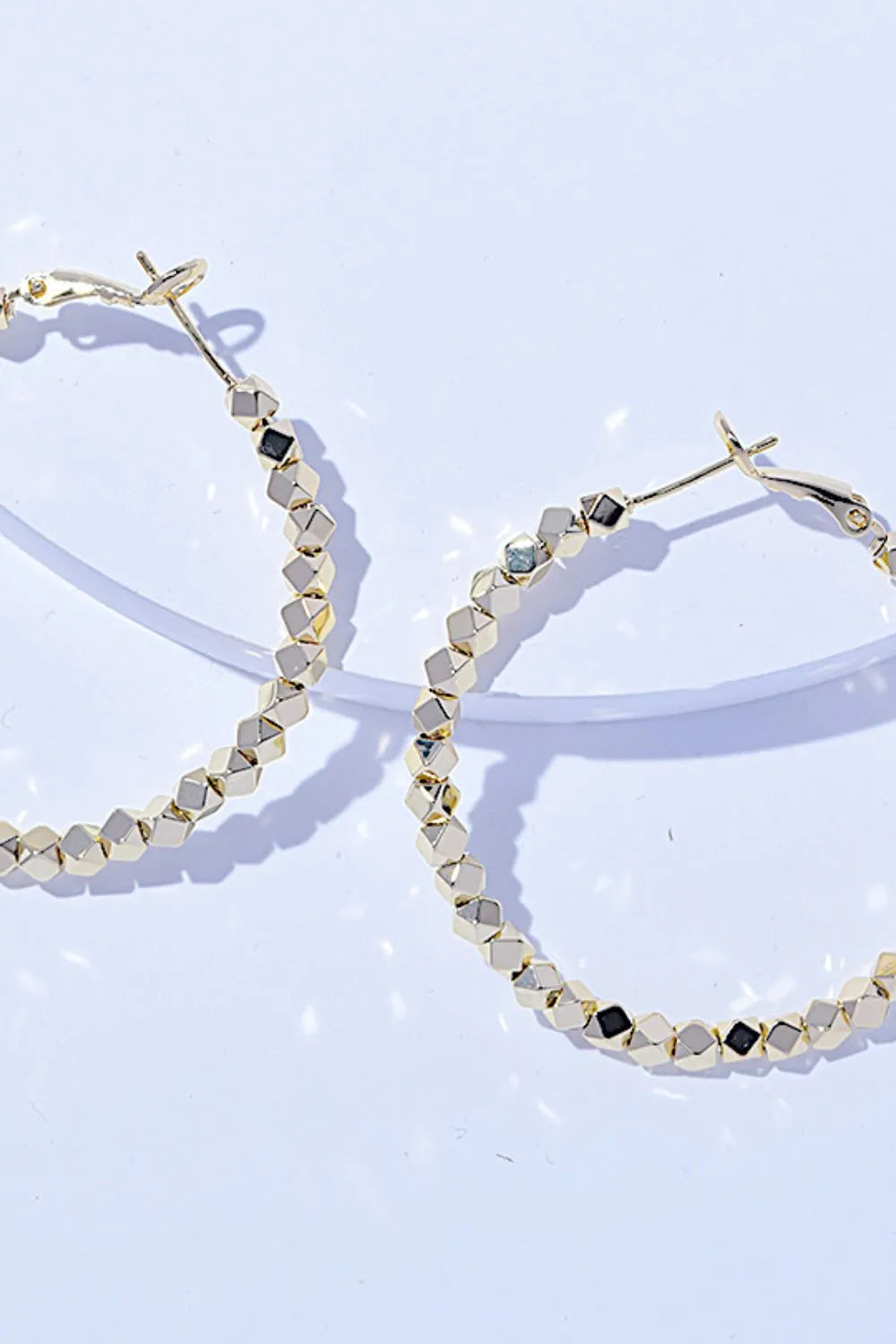 HOF Lyra Alloy Hoop Earrings with Geometric Beads
