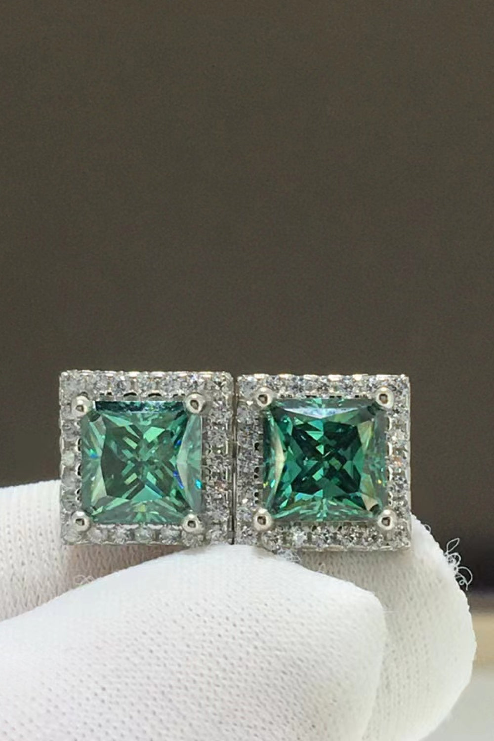 HOF Sienna 2 Carat Moissanite Square Stud Earrings