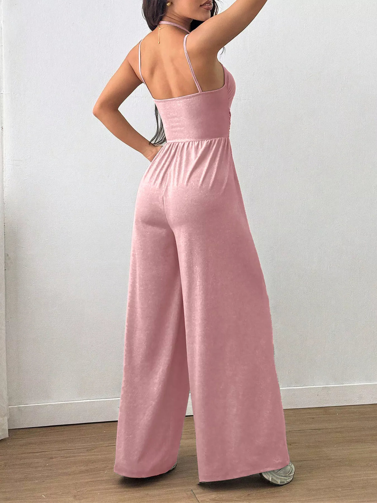 Modern Finesse Brielle Spaghetti Strap Wide-Leg Jumpsuit