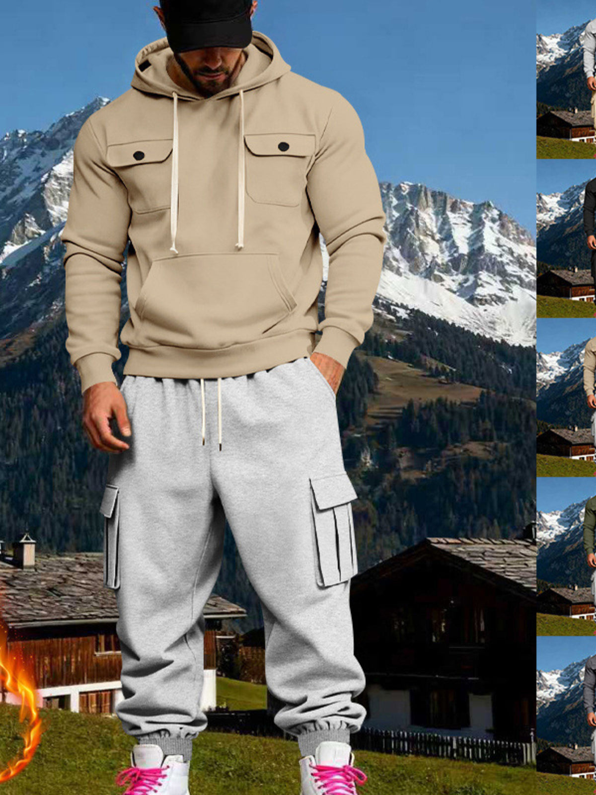 Modern Finesse Rest Mode Hoodie & Sweatpants Set - Men's Plus Size