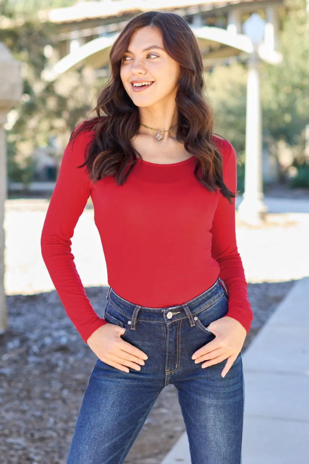 Basic Bae Arden Round Neck Long Sleeve Bodysuit
