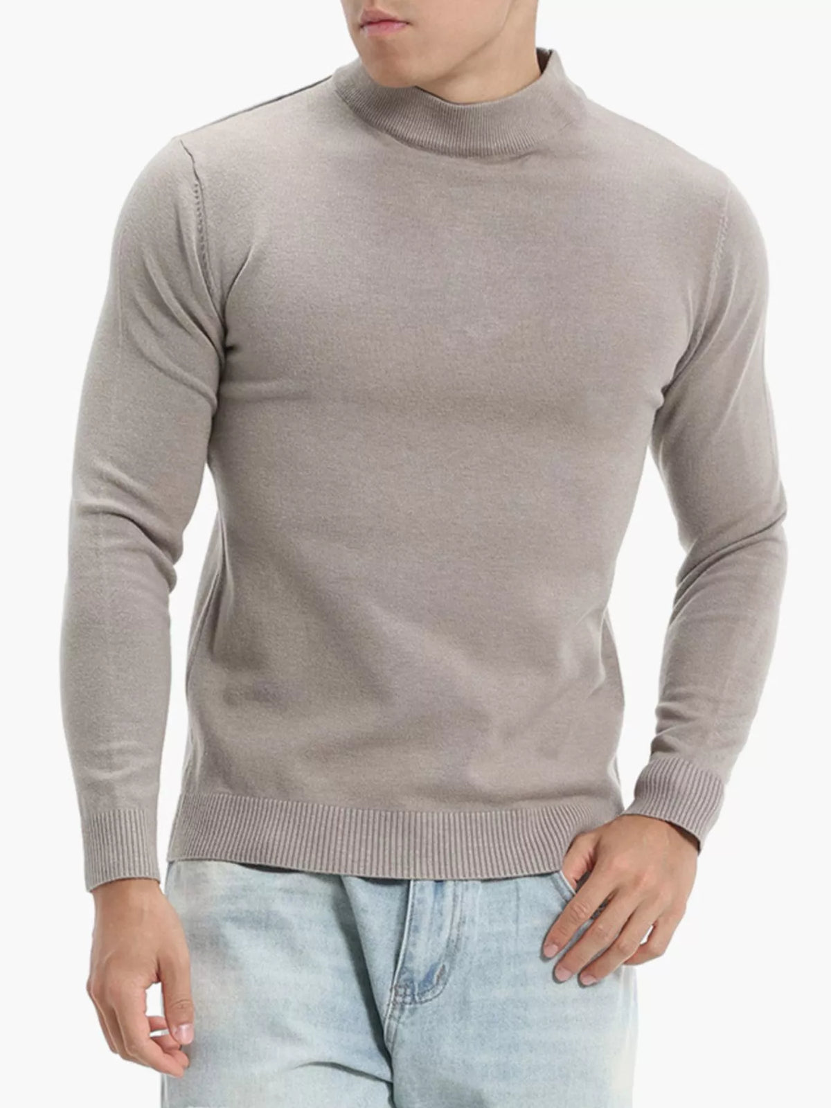 Modern Finesse Quiet Structure Mock-Neck Knit Top - Men's Plus Size