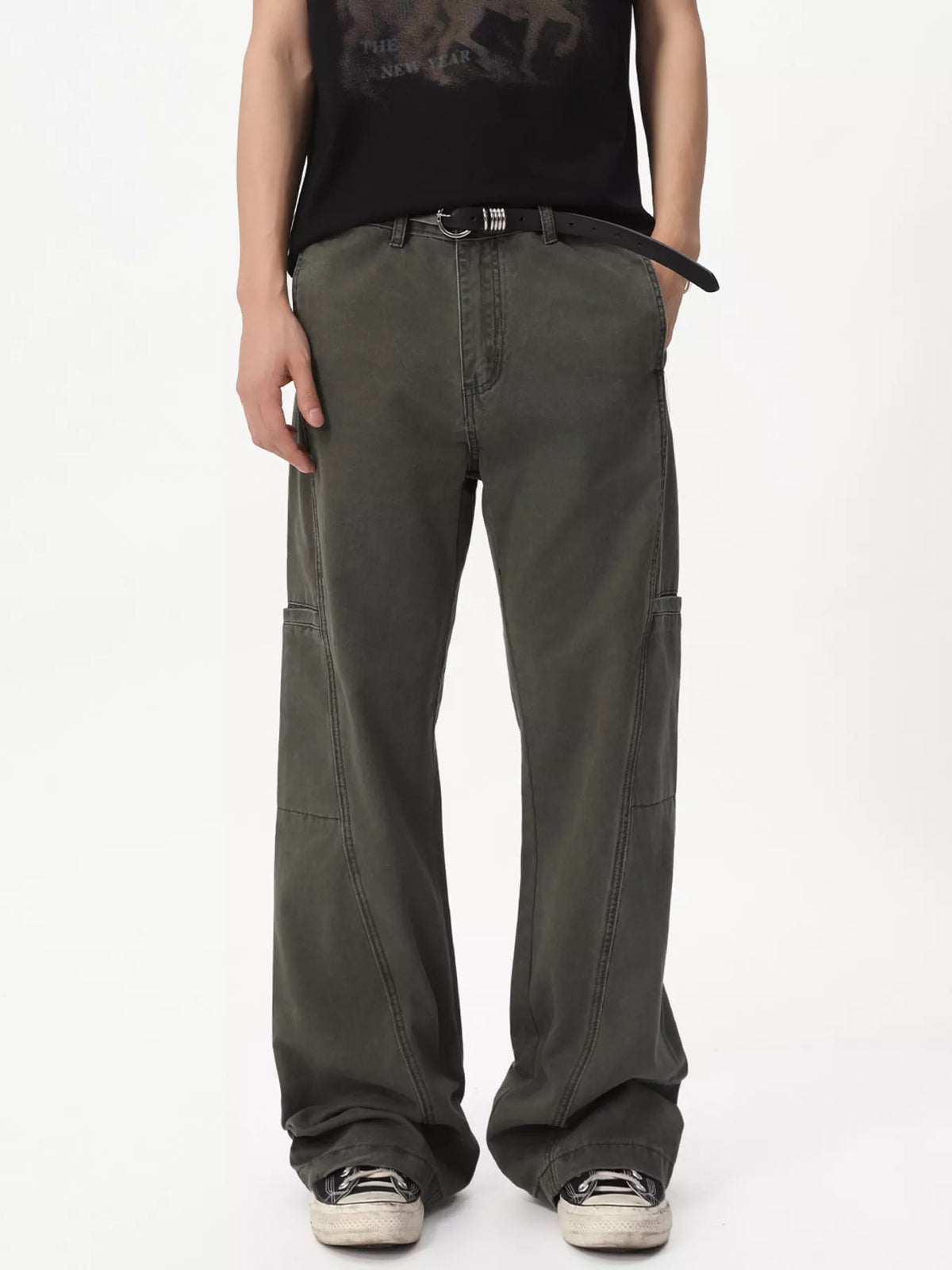 Modern Finesse Dorian Men's Vintage Washed Loose Fit Straight-Leg Pants