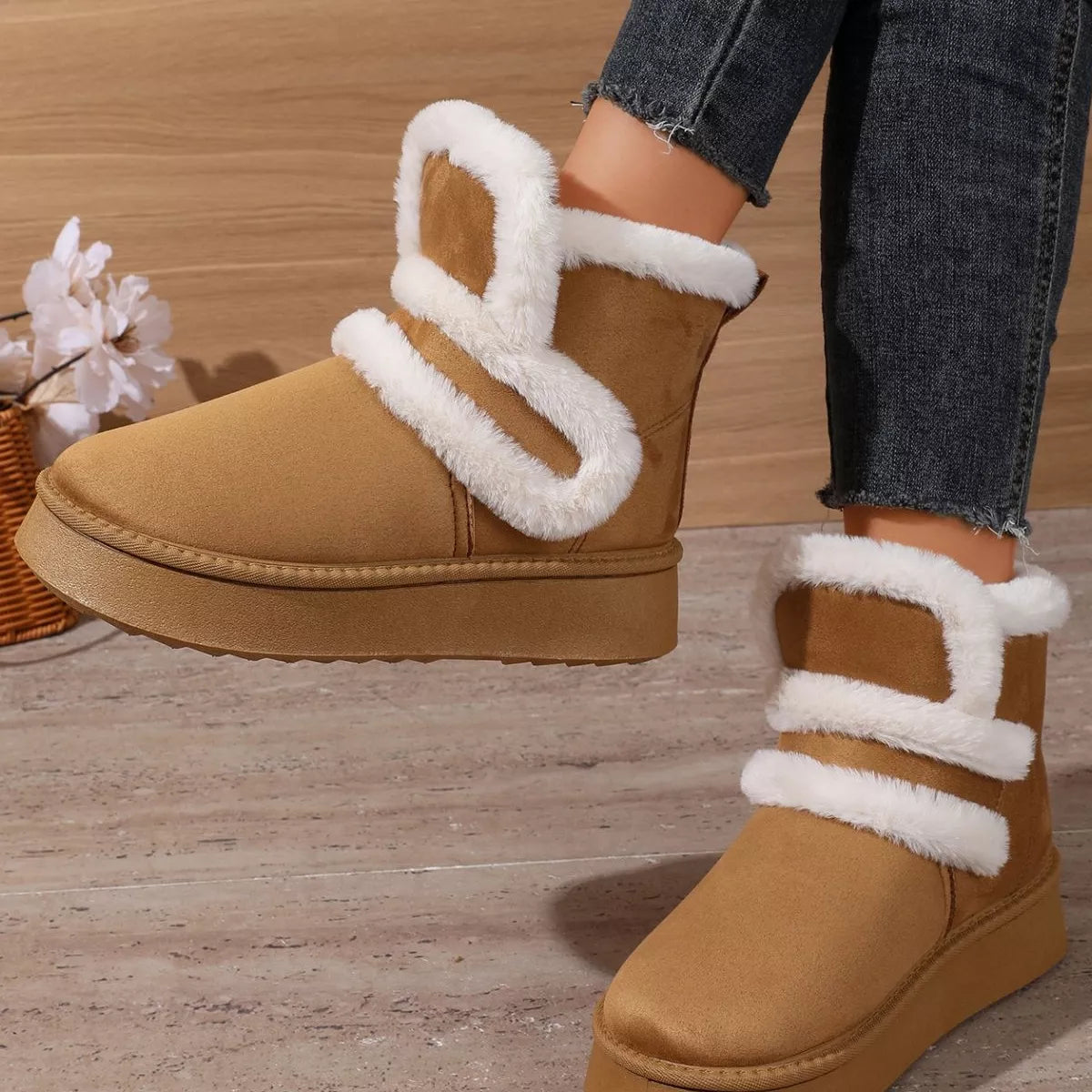 Modern Finesse Suede Loft Round-Toe Platform Boots - product view 5