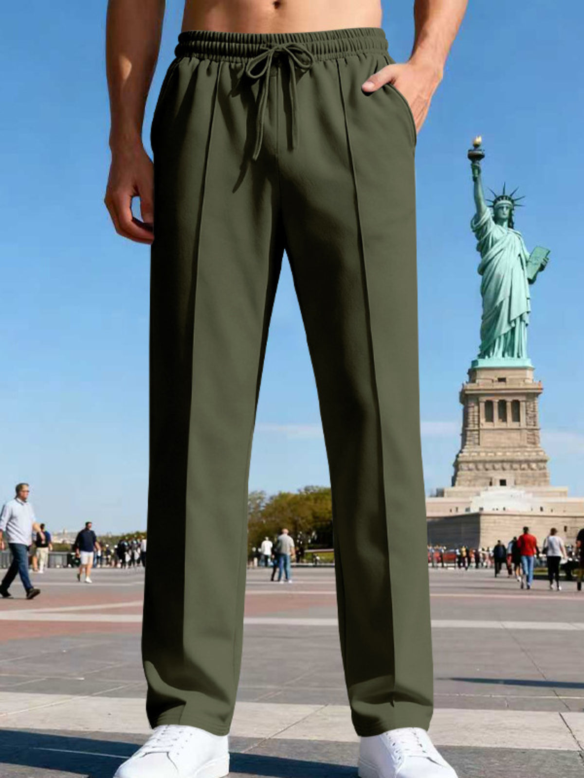 Modern Finesse Motion Ease Drawstring Straight-Leg Pants - Men's Plus Size
