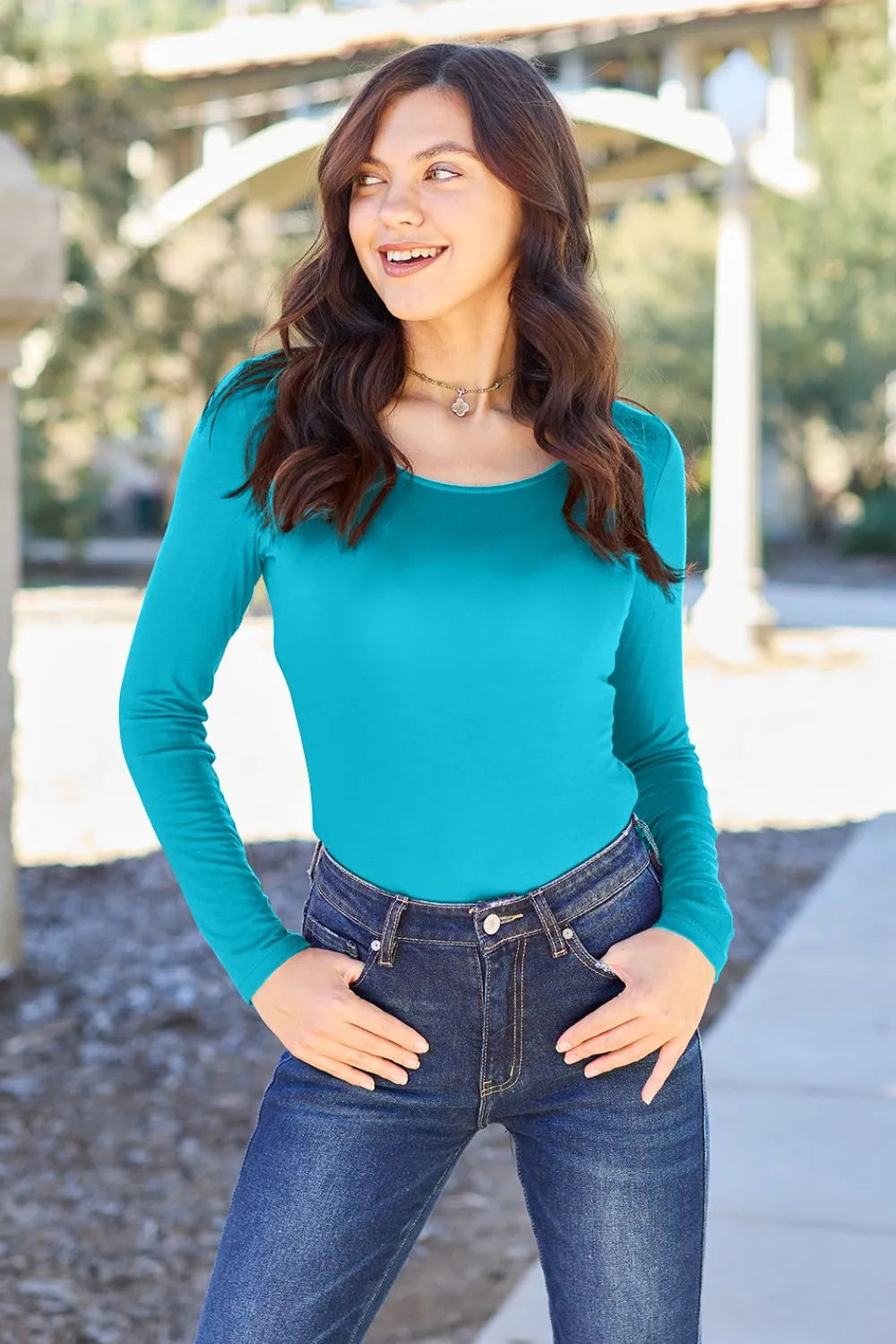 Basic Bae Arden Round Neck Long Sleeve Bodysuit