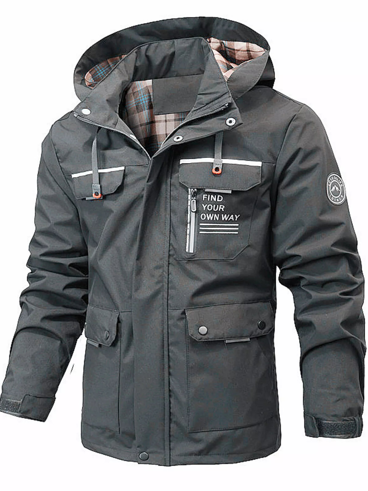 Modern Finesse Mercer Men's Hooded Outdoor Windproof Coat — Extended Sizes