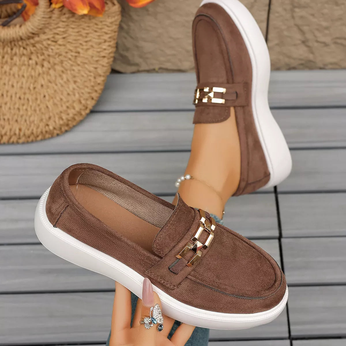 Modern Finesse Solace Round-Toe Slip-Ons