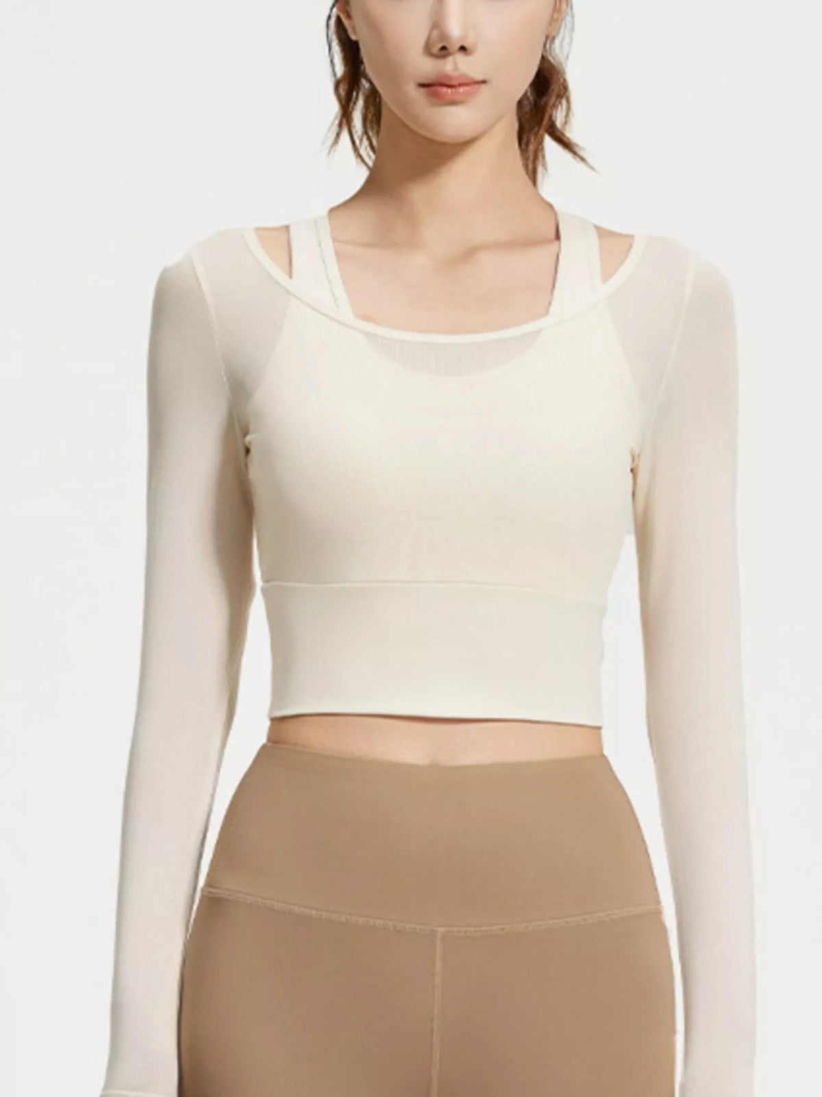 Modern Finesse Solace Long Sleeve Active T-Shirt with Built-in Bra