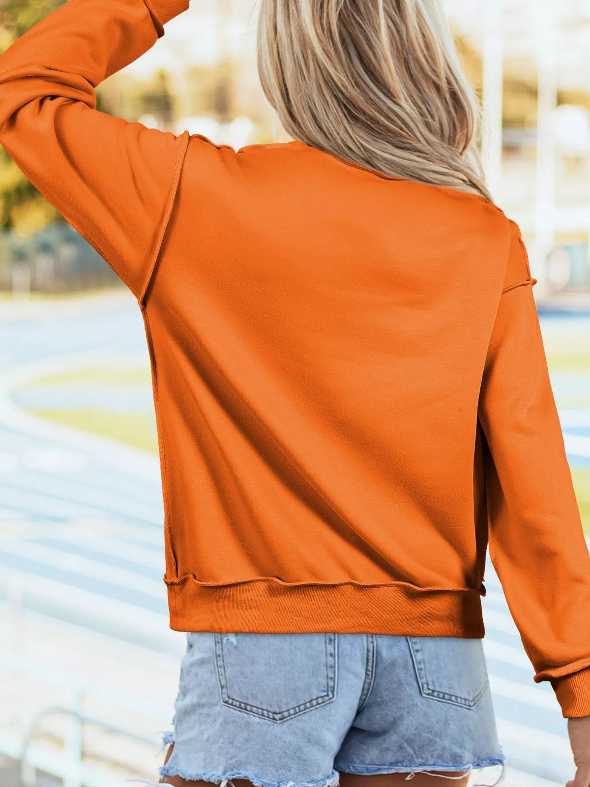 Modern Finesse Pumpkin Dot Oversized Sweatshirt product image