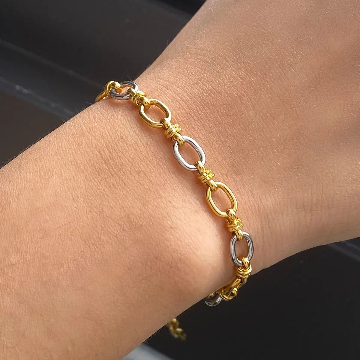 HOF Arden Two-Tone Chain Link Jewelry Set