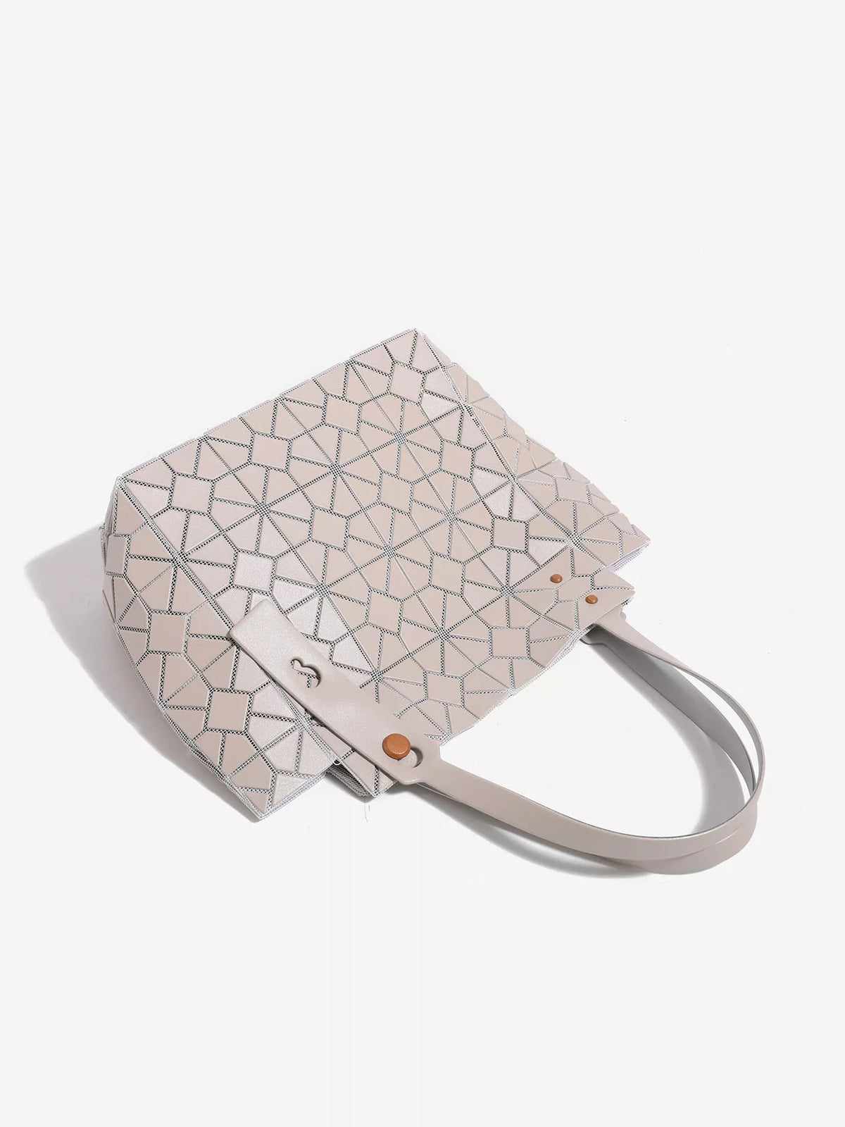 Modern Finesse Prism Lattice PVC Handbag