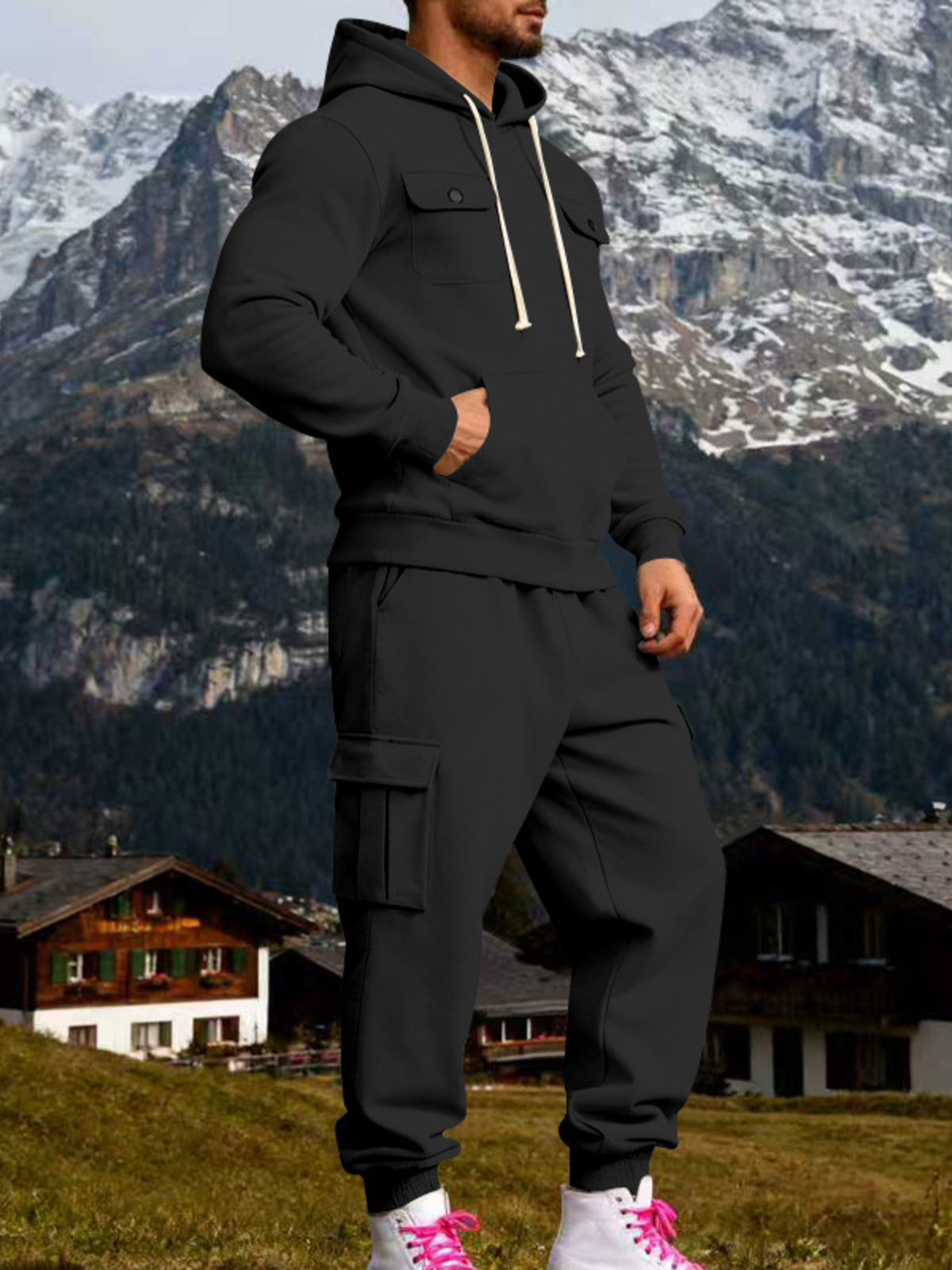 Modern Finesse Rest Mode Hoodie & Sweatpants Set - Men's Plus Size