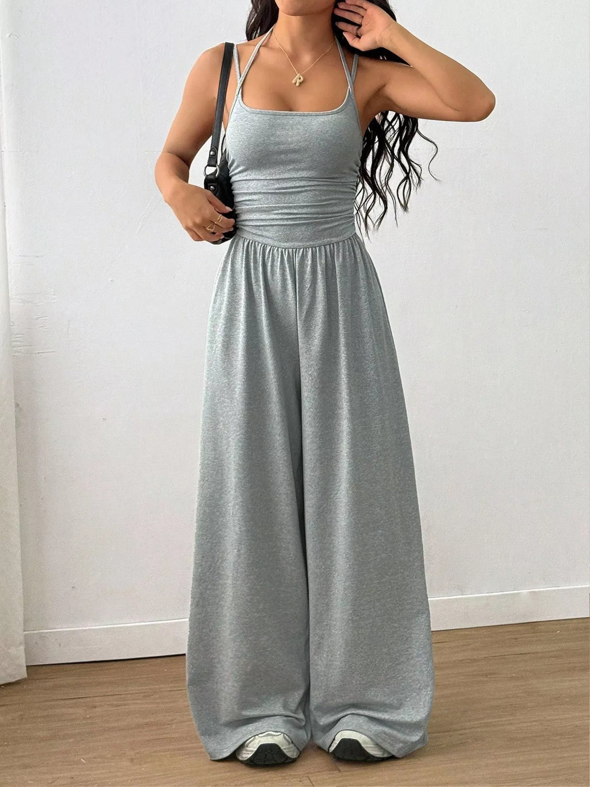 Modern Finesse Brielle Spaghetti Strap Wide-Leg Jumpsuit