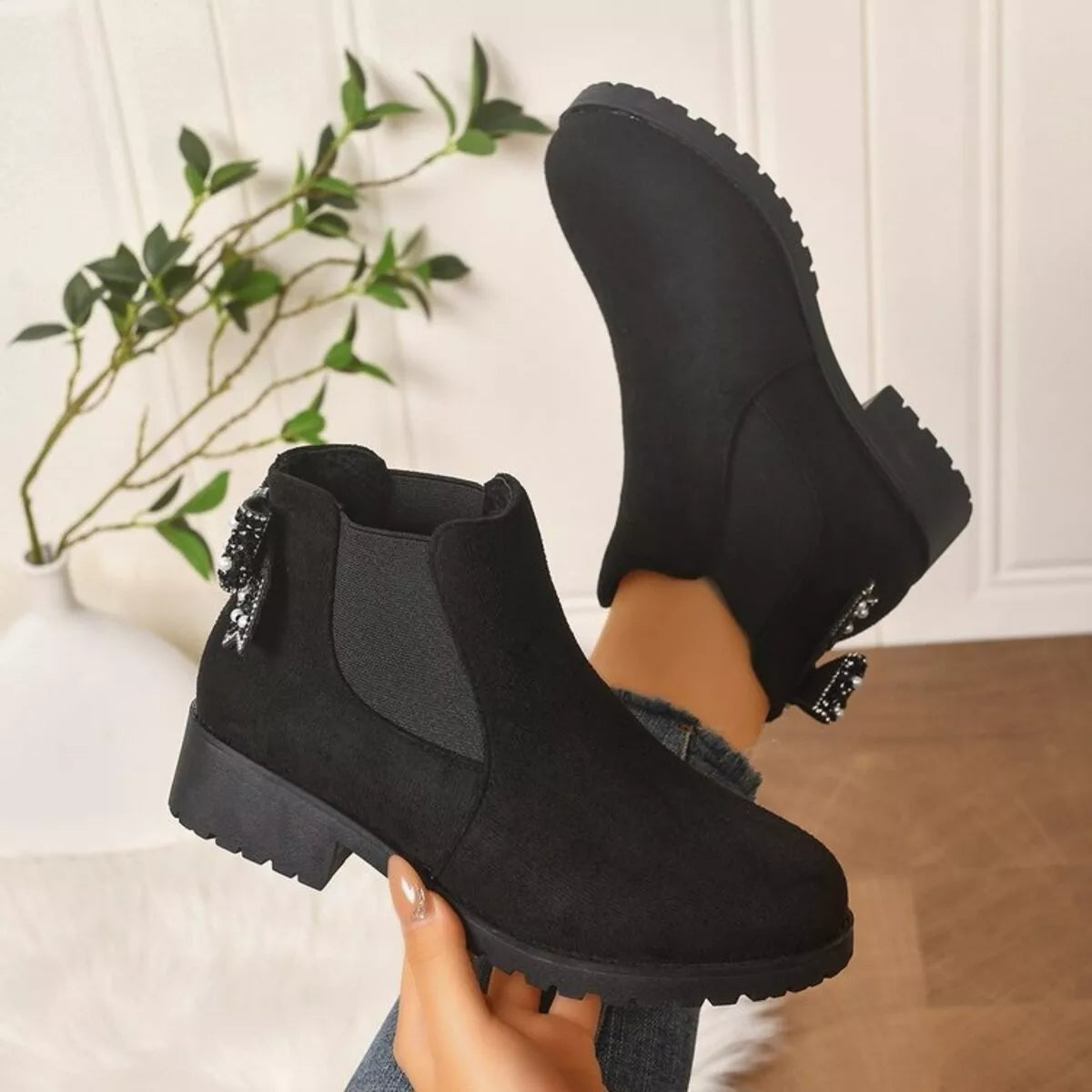 Modern Finesse Terrain Round-Toe Low-Heel Boots - product view 6