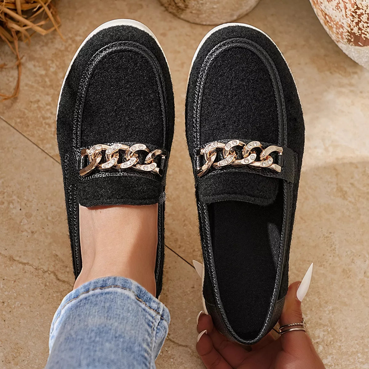 Modern Finesse Platform Line Round-Toe Slip-Ons