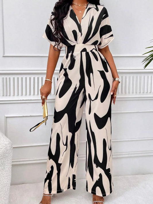 Modern Finesse Vera Abstract Print Wide-Leg Jumpsuit