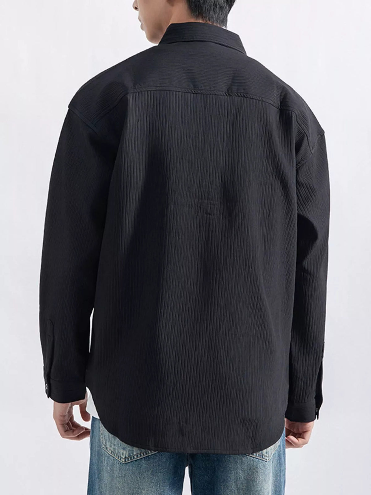 Modern Finesse Textured Pocketed Button-Down Shirt - Men's Plus Size