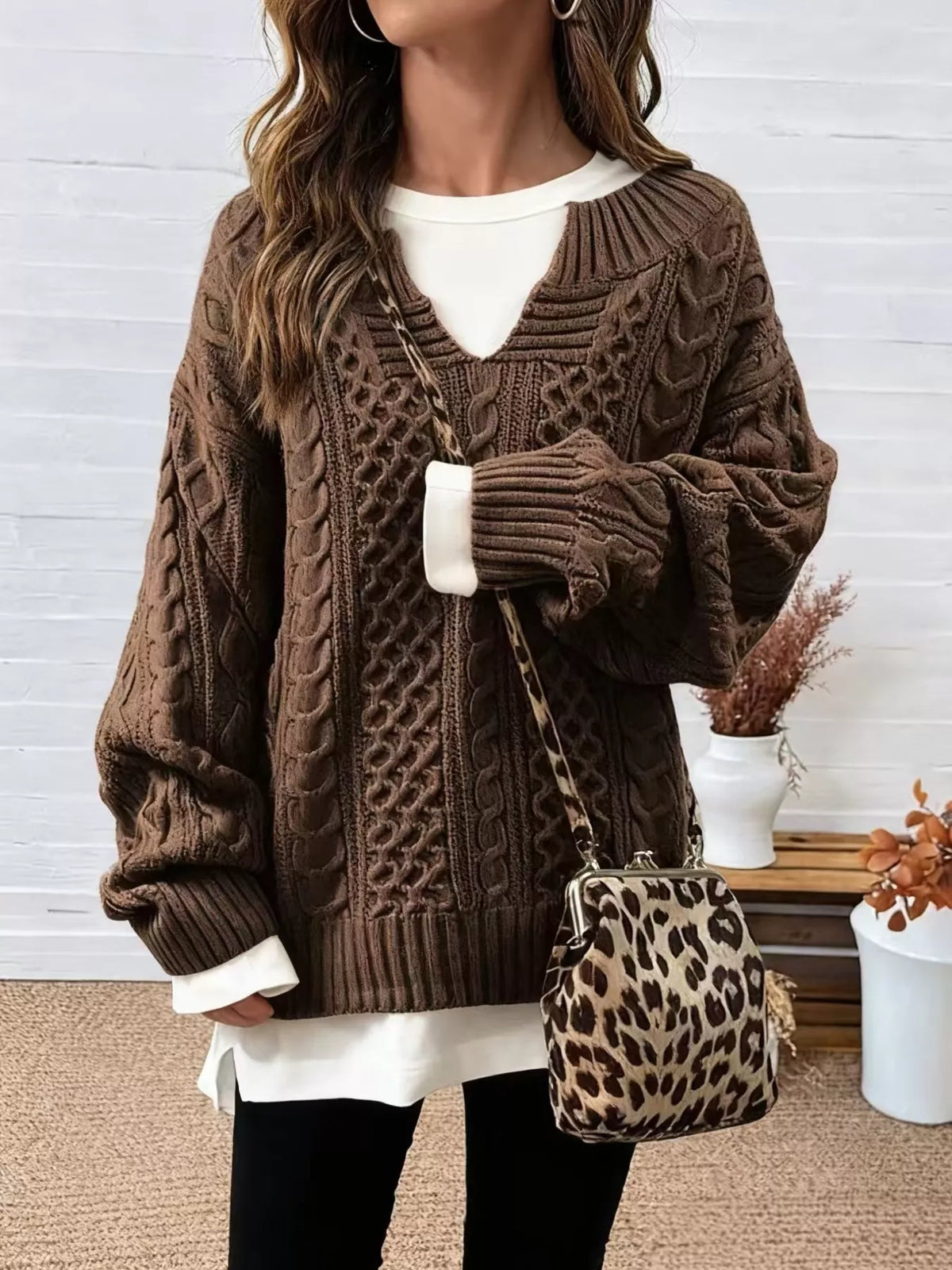 Modern Finesse Heritage Cable-Knit Sweater