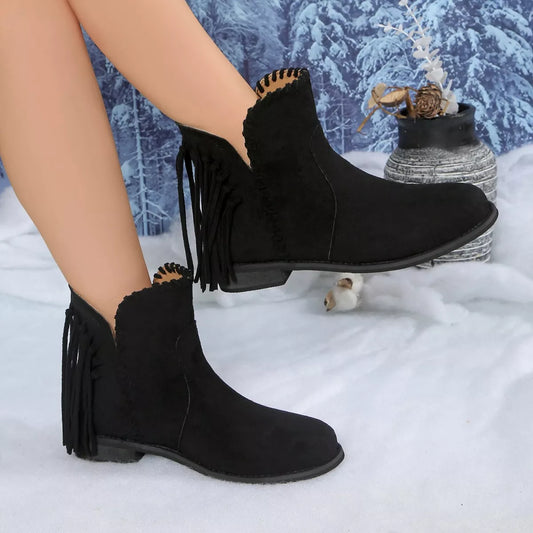 Modern Finesse Meridian Fringe Point-Toe Ankle Boots - product view 2