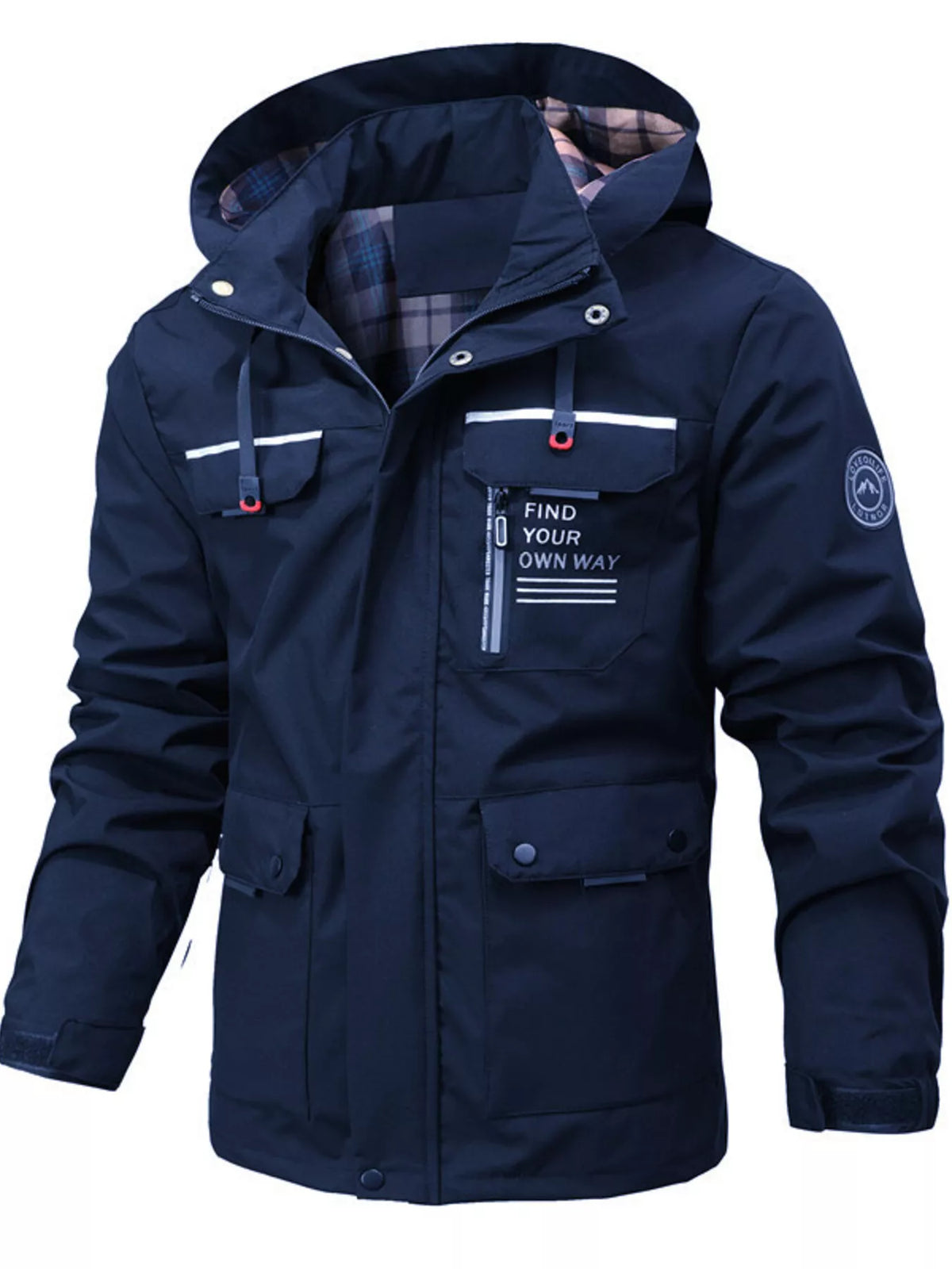Modern Finesse Mercer Men's Hooded Outdoor Windproof Coat — Extended Sizes