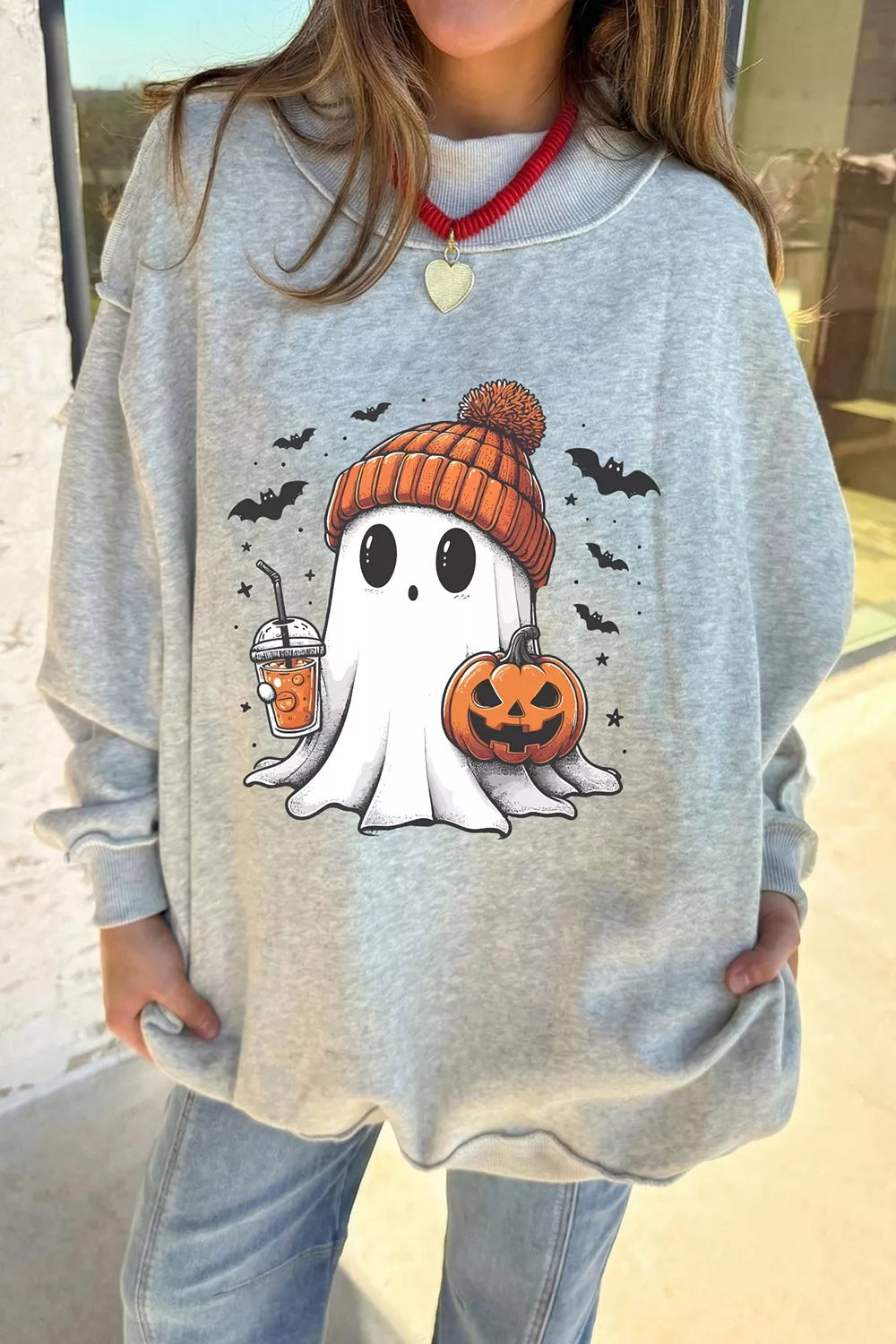 Modern Finesse Reversible Halloween Mock-Neck Tunic Sweatshirt product image