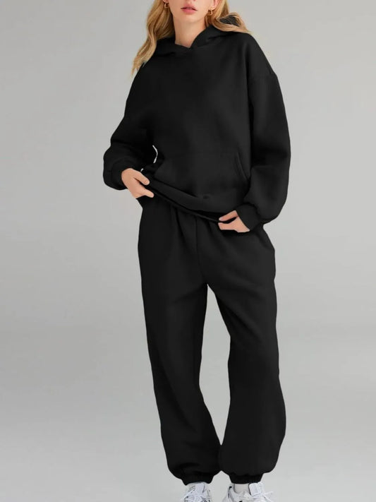 Modern Finesse Sienna Kangaroo Pocket Hoodie and Joggers Set — Extended Sizes