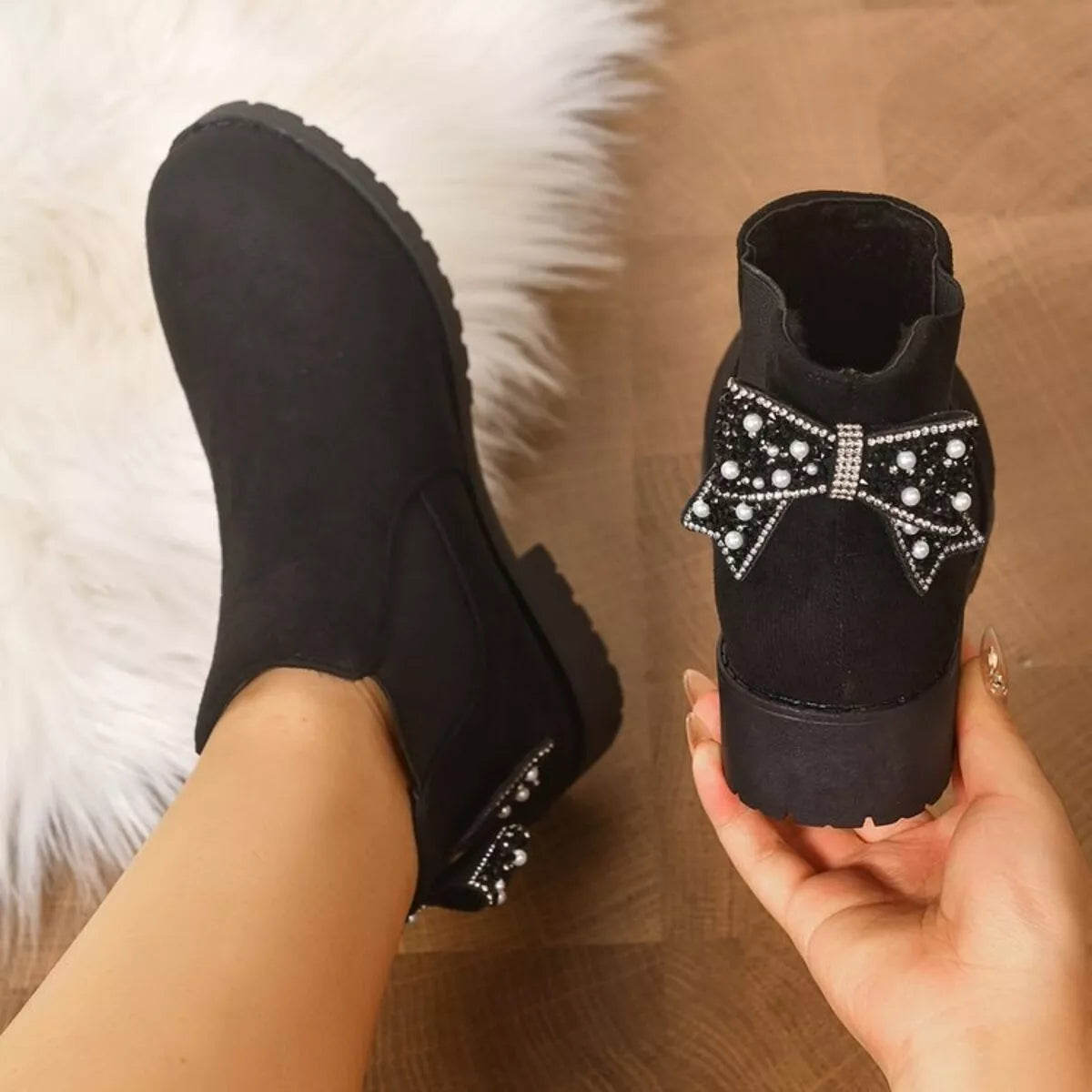 Modern Finesse Terrain Round-Toe Low-Heel Boots - product view 5