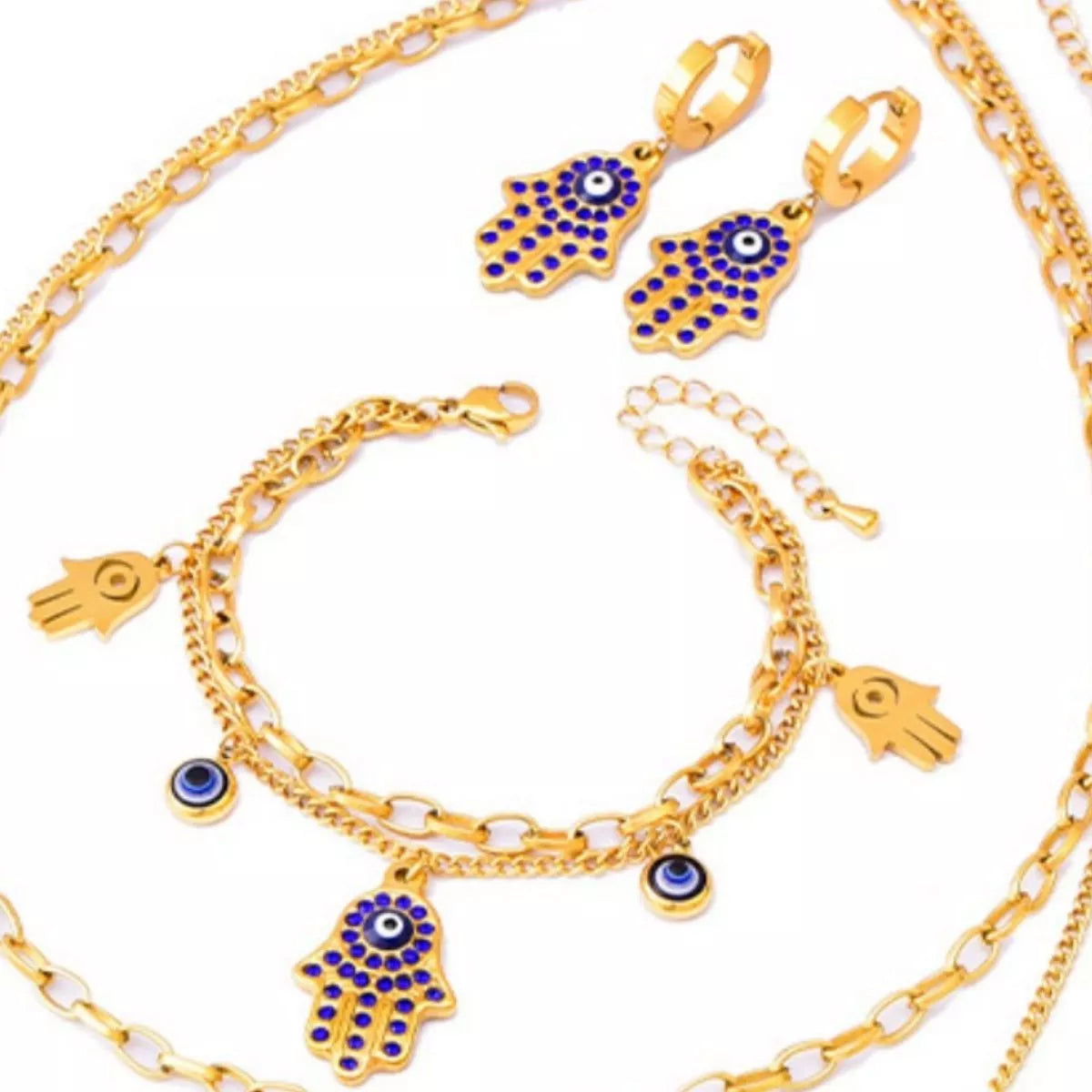 HOF Vale 18K Gold-Plated Hand Charm Jewelry Set