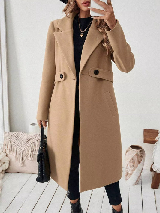 Modern Finesse Elara Lapel Collar Longline Coat