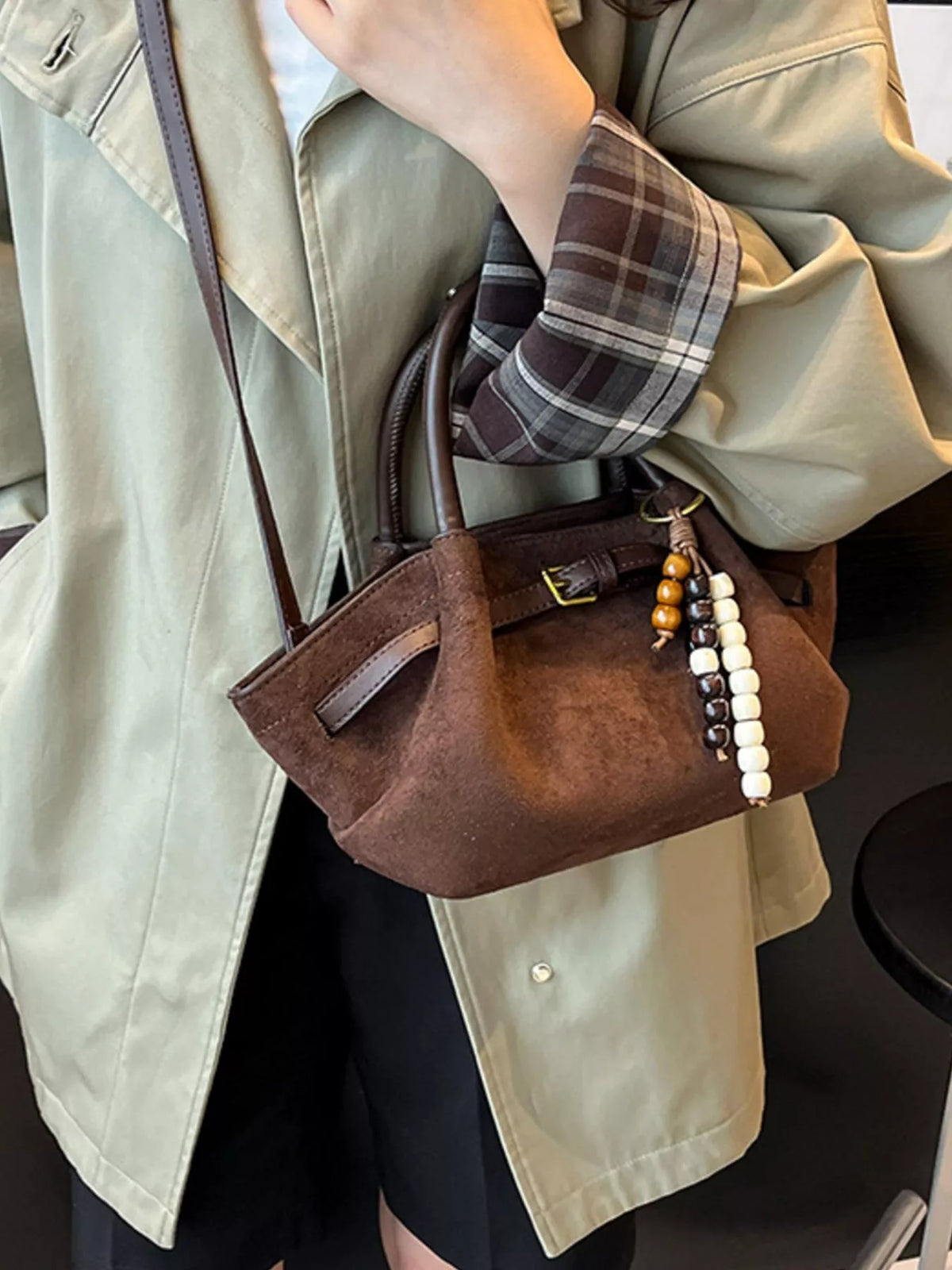 Modern Finesse Solace Buckle Decor Tote Bag