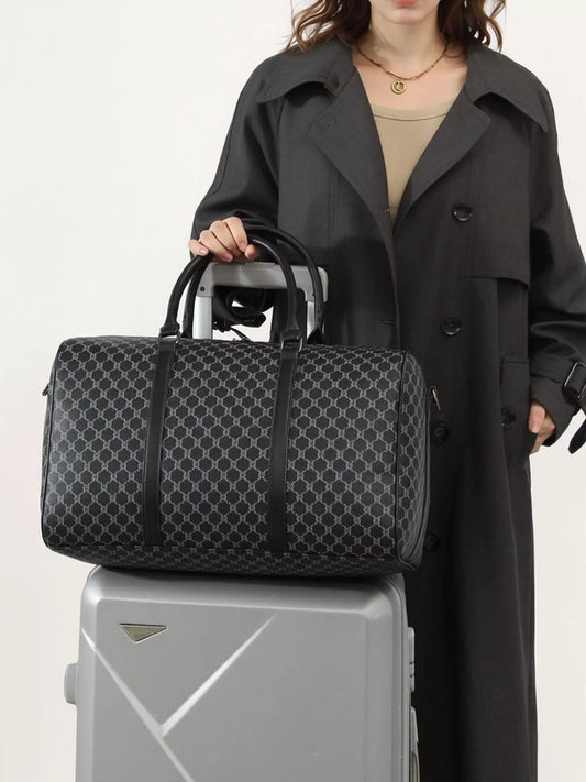 Modern Finesse Geo Route PU Leather Travel Duffel Bag
