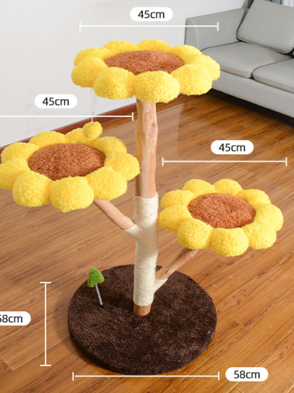 HOF Solace Sunflower Multi-Level Cat Tree & Condo