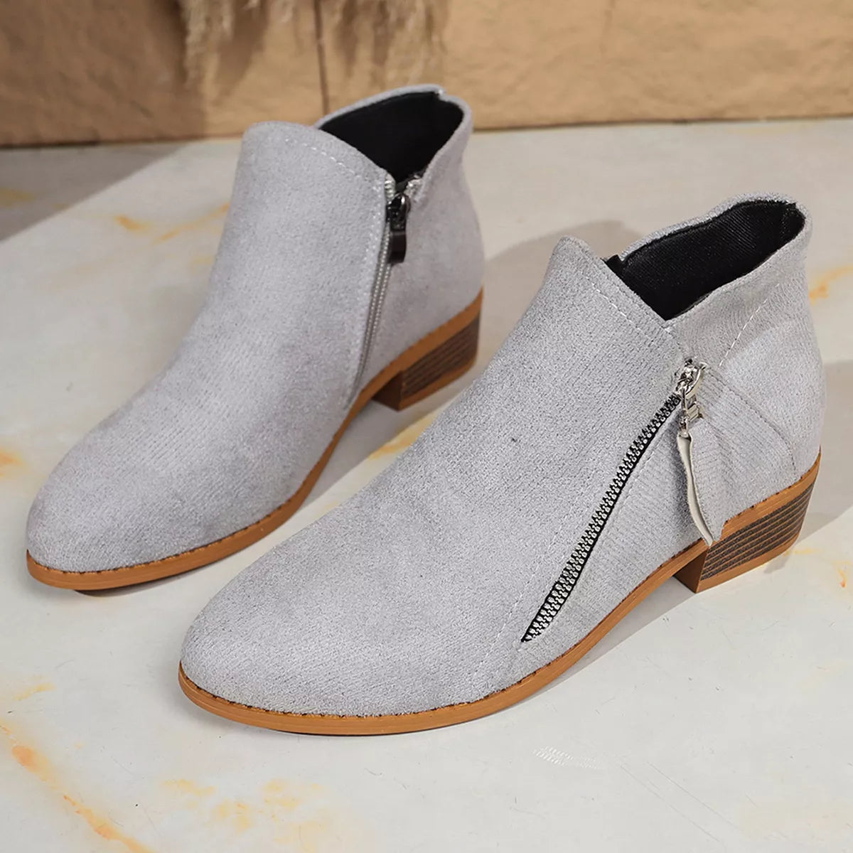 Modern Finesse Gallery Suede Point-Toe Low-Heel Boots - product view 12