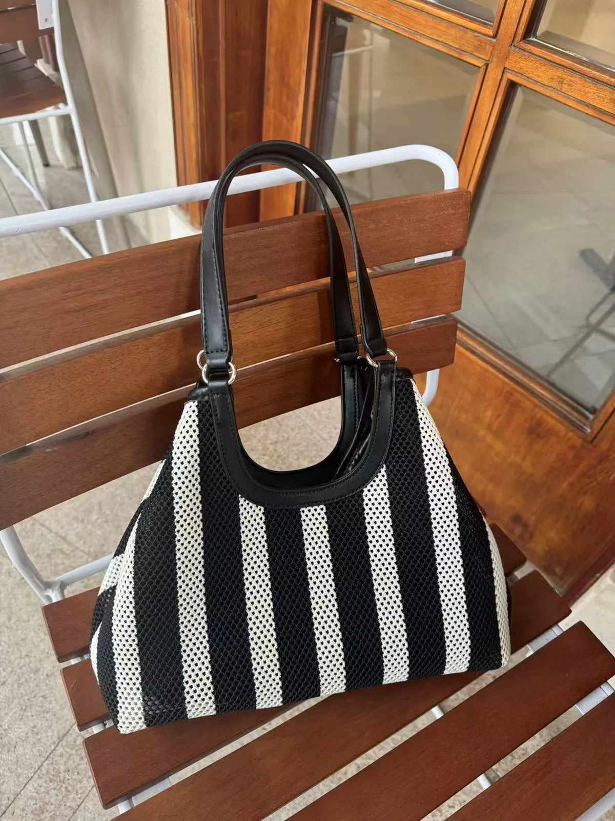 Modern Finesse Marlowe Contrast Striped Tote Bag
