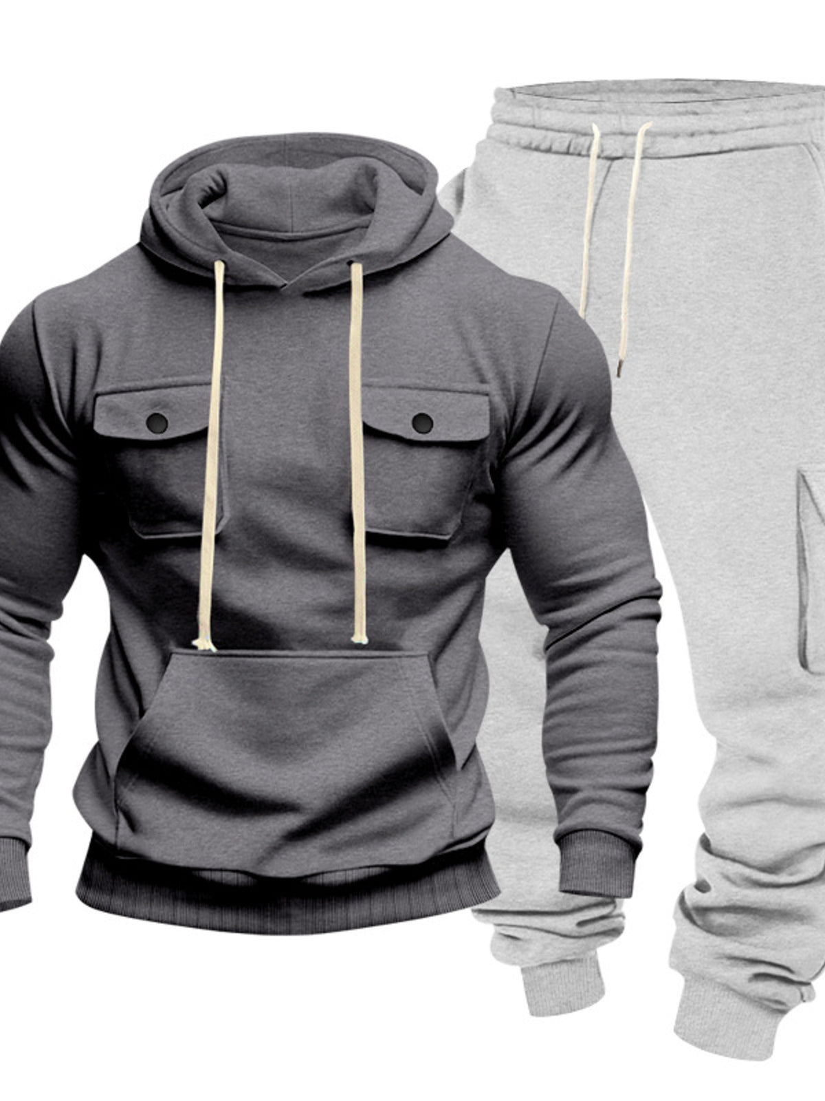 Modern Finesse Rest Mode Hoodie & Sweatpants Set - Men's Plus Size