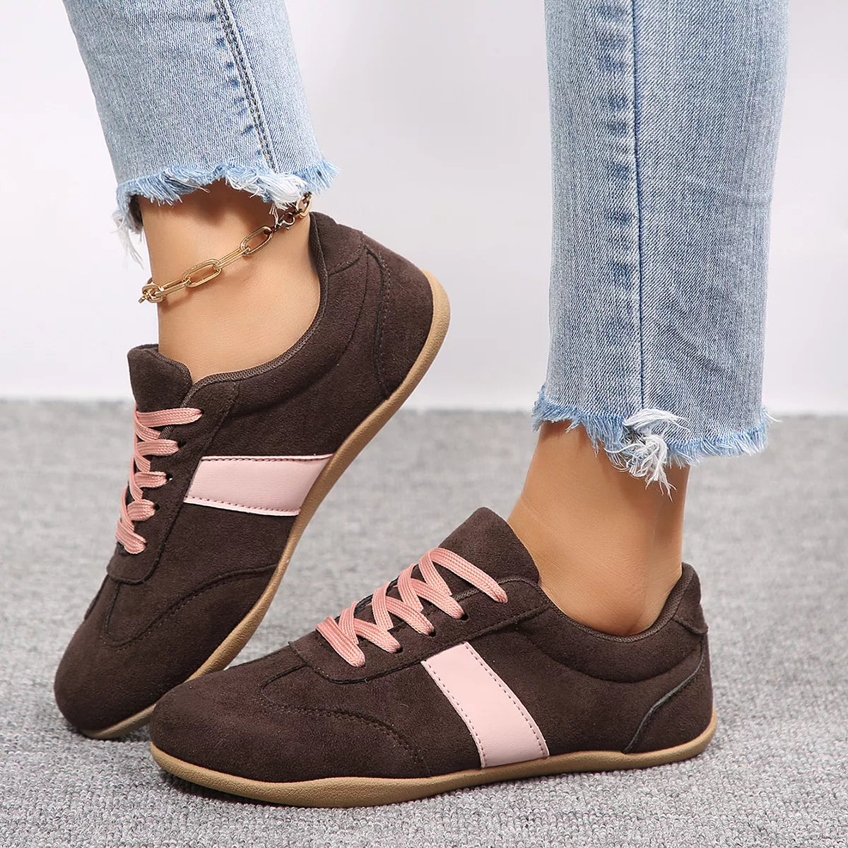 Modern Finesse Ember Round-Toe Flat Sneakers